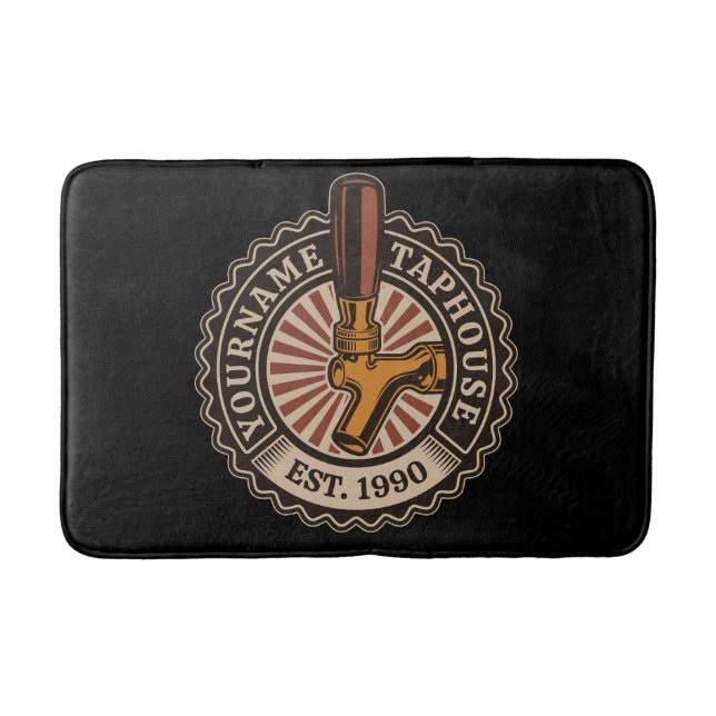 Personlig NAMN Craft Beer Taphouse Brewery Pub Badrumsmatta (Framsidan)