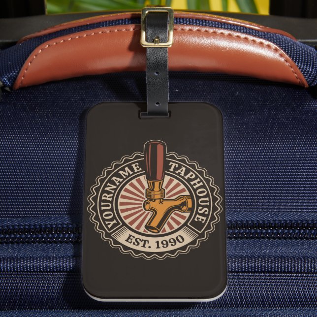 Personlig NAMN Craft Beer Taphouse Brewery Pub Bagagebricka (Framsida Insitu 2)