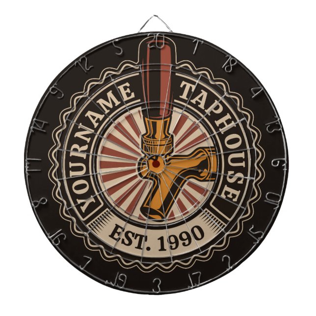Personlig NAMN Craft Beer Taphouse Brewery Pub Darttavla (Framsidan)