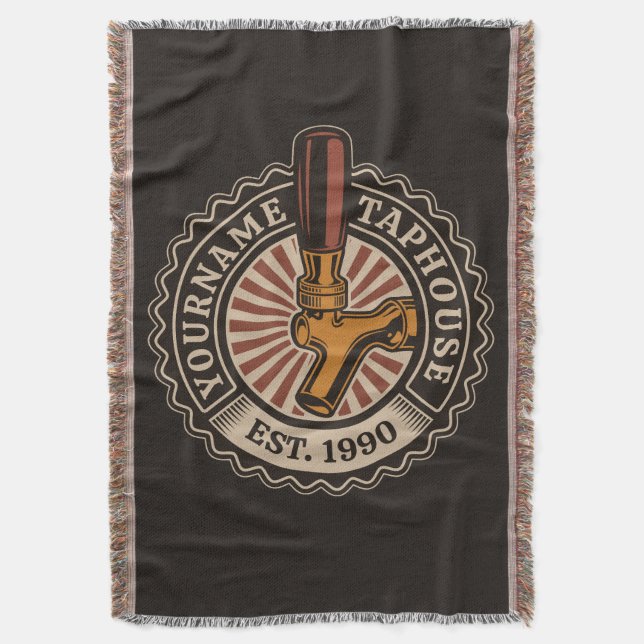 Personlig NAMN Craft Beer Taphouse Brewery Pub Filt (Framsidan Vertikal)