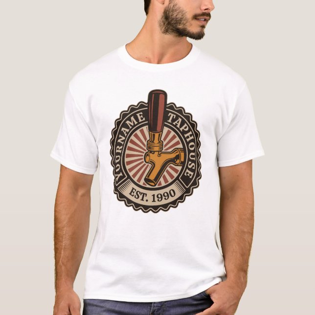 Personlig NAMN Craft Beer Taphouse Brewery Pub T Shirt (Framsida)