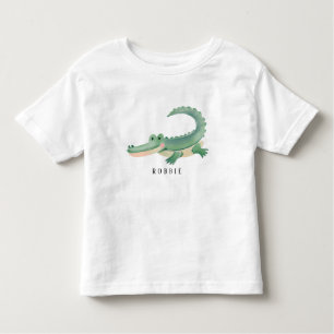 Personlig Namn Cute Alligator/Gator Kids T Shirt
