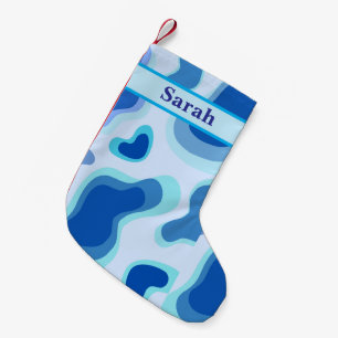 Personlig Namn Cute Blue Färg Merry Chistmas Liten Julstrumpa