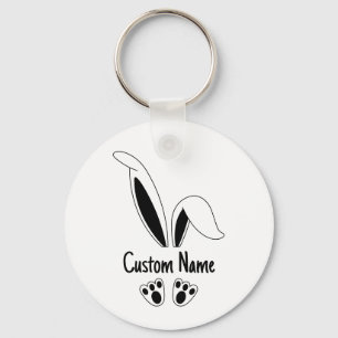Personlig Namn Cute Bunny Påsk Nyckelring