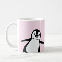 Personlig Namn Cute Peeking Penguin rosa