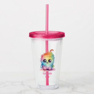 Personlig Namn Cute Rainbow Färg Monster Take Away Mugg