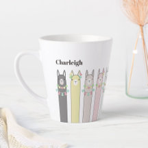 Personlig Namn Cute Retro Colorful Llamas