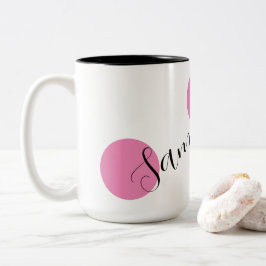 Personlig Namn Cute Rosa Två-Tonad Mugg