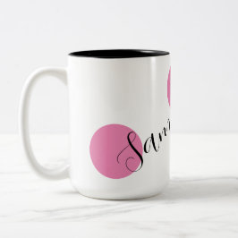 Personlig Namn Cute Rosa Två-Tonad Mugg