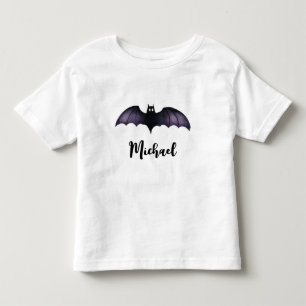 Personlig Namn Cute Spooky Black Fladdermus Hallow T Shirt