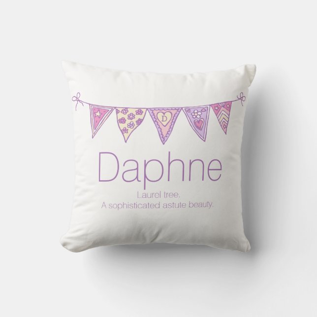 Personlig namn Daphne-lilans anpassningsbar för bu Kudde (Framsida)
