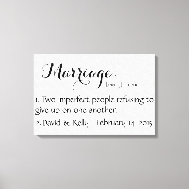 Personlig Namn & Date Wall Art Canvastryck (Framsida)