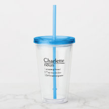Personlig Namn Definition Acrylic Tumbler