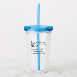 Personlig Namn Definition Acrylic Tumbler Take Away Mugg