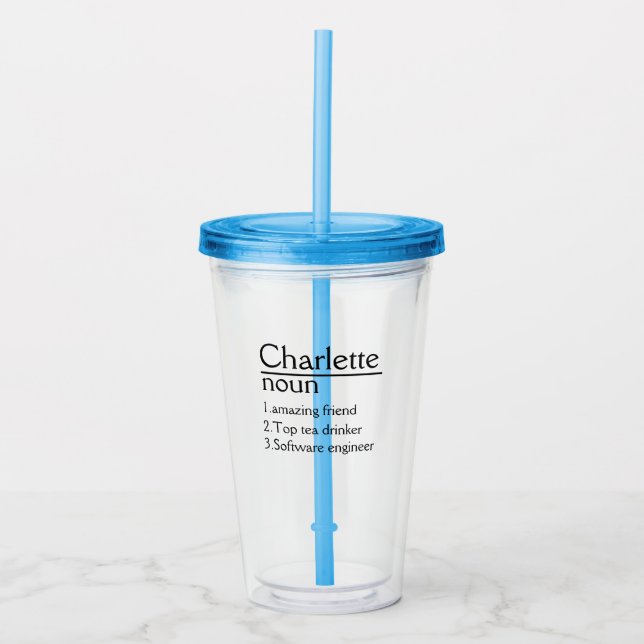 Personlig Namn Definition Acrylic Tumbler Take Away Mugg (Framsida)