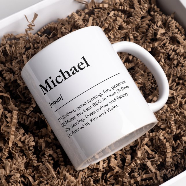 Personlig namn definition för honom kaffemugg (Skapare uppladdad)