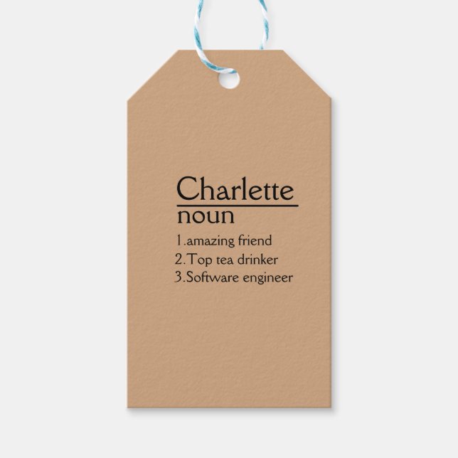 Personlig Namn definition Presentetikett (Framsidan)