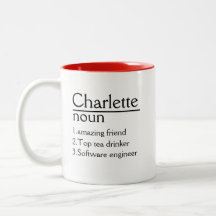 Personlig Namn Definition vit Mugg