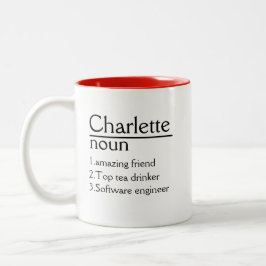 Personlig Namn Definition vit Mugg