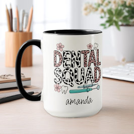 Personlig Namn Dental Squad Mugg