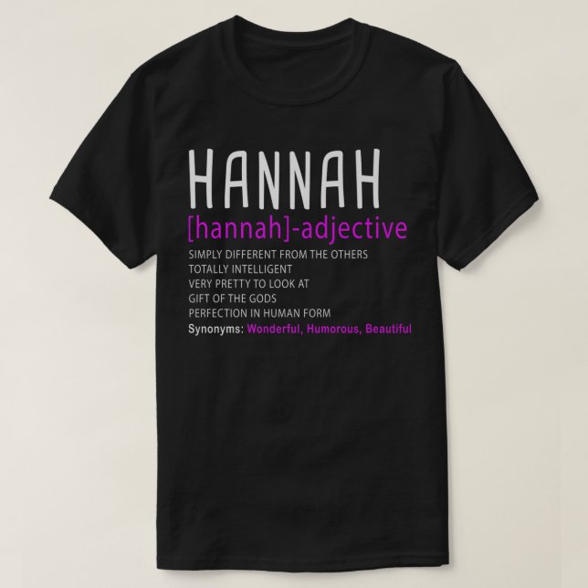 Personlig Namn Description Hannah Premium T Shirt (Design framsida)