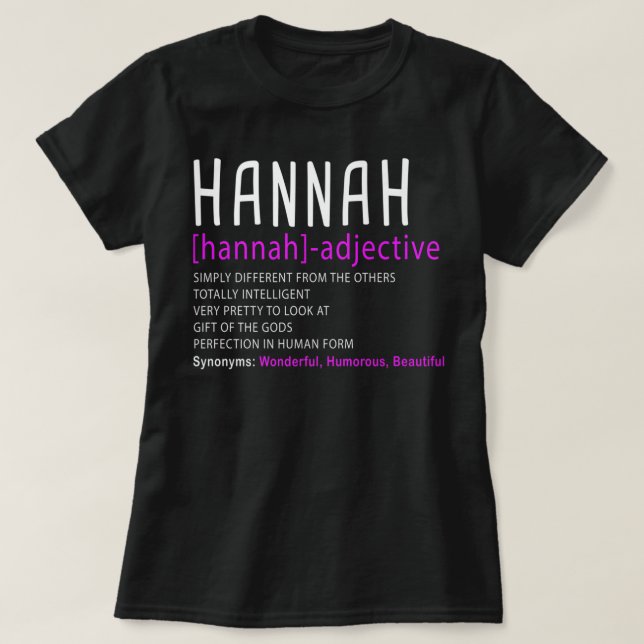 Personlig Namn Description Hannah Premium T Shirt (Design framsida)