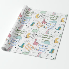 Personlig namn dinosauauriers födelsedag presentpapper