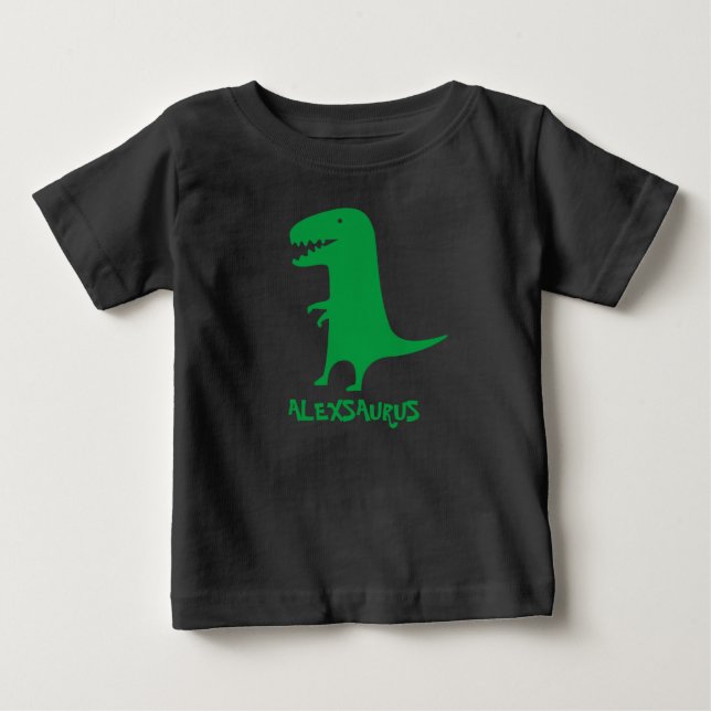 Personlig Namn Dinosaur Rolig T Shirt (Framsida)
