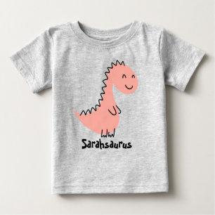 Personlig Namn Dinosaurie Baby T-Shirt 