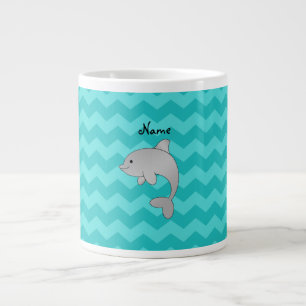 Personlig namn dolphin-sköldpaddor jumbo mugg