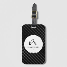 Personlig Namn Dr. Minimalist Doktor Studenten Bagagebricka