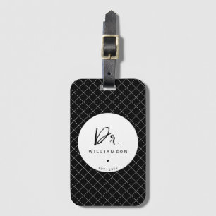 Personlig Namn Dr. Minimalist Doktor Studenten Bagagebricka