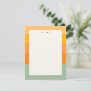 Personlig Namn Earthy Muted Pastel Rand Anteckningskort