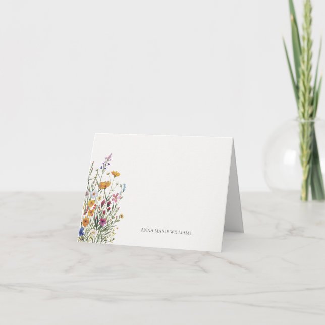 Personlig Namn Elegant Boho-Chicen är mappad Anteckningskort (Framsida)