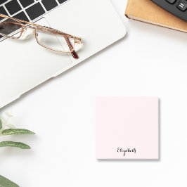 Personlig Namn Elegant Rosa Home Office Post-it Block