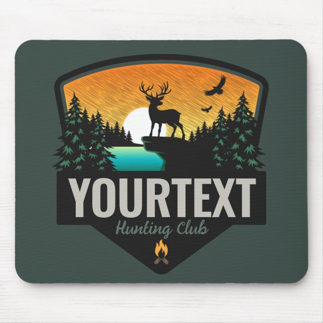 Personlig NAMN Elk Hunting Wilderness Sunset Musmatta (Framsidan)