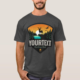 Personlig NAMN Elk Hunting Wilderness Sunset T Shirt