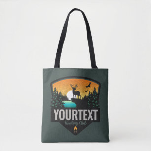 Personlig NAMN Elk Hunting Wilderness Sunset Tygkasse