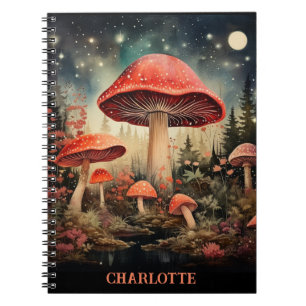 Personlig Namn Enchanting Magic Fairy Mushroom Anteckningsbok