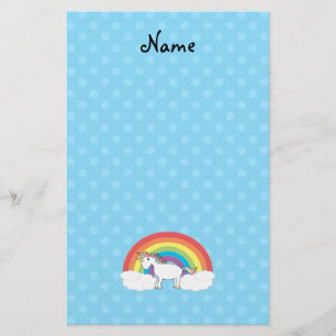 Personlig namn encorn blue polka dots brevpapper
