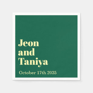 Personlig Namn enkel Modern Minimal Bröllop Pappersservett