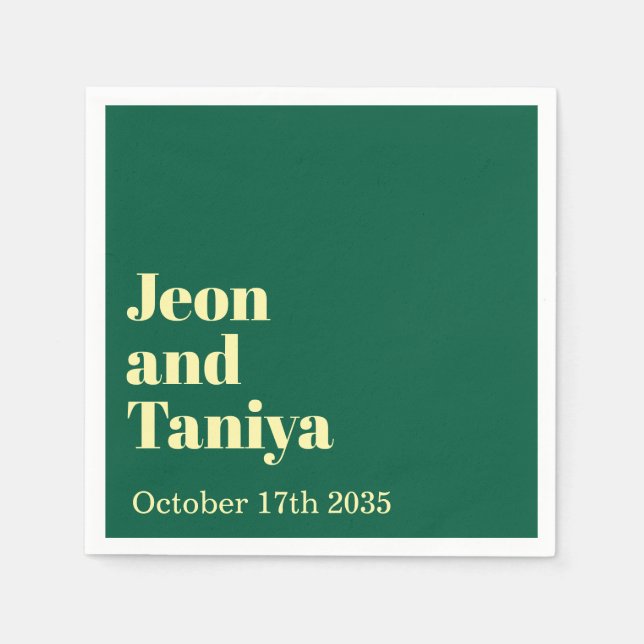 Personlig Namn enkel Modern Minimal Bröllop Pappersservett (Framsidan)