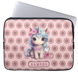 Personlig Namn Fairy Baby Unicorn Sparkling Laptop Fodral