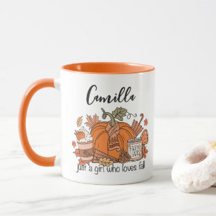 Personlig Namn Fall Mugg, Fall Vibes Mugg, Retro Mugg
