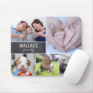 Personlig Namn-familjens fotokollage Musmatta