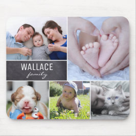 Personlig Namn-familjens fotokollage Musmatta
