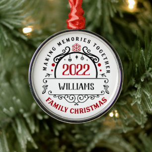 Personlig Namn-familjens jultomte Julgransprydnad Metall