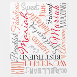 Personlig Namn, Färg och Ord av Vänskap Fleecefilt