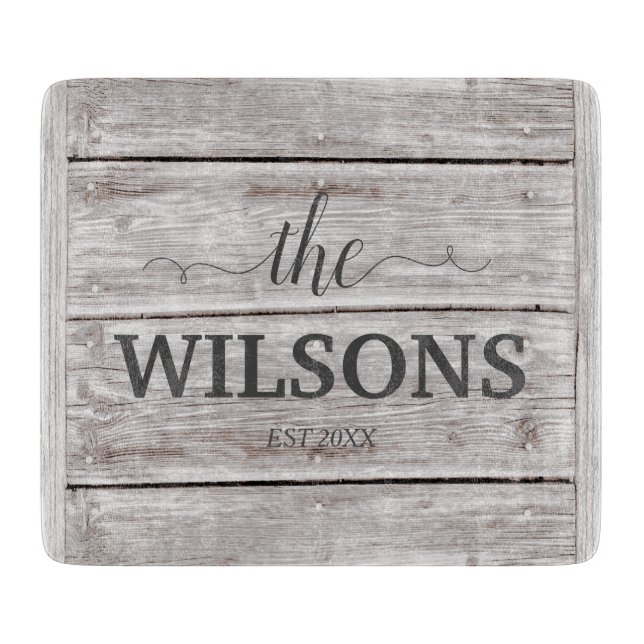 Personlig Namn Farmhouse Rustic Faux Old Wood (Framsidan)