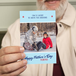 Personlig Namn Fars dag Skript Foto Kort